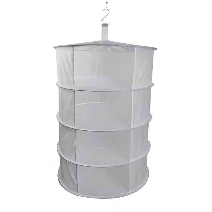 Red de malla para secar hierbas de 2 pies con cremalleras verdes hidropónicas, rejilla de secado con gancho adicional para semillas de brotes de plantas, red colgante de malla para secar plantas, red seca para hierbas para jardín (4 capas, tipo abierto) - 1