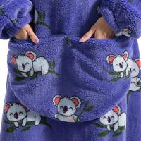 Manta de franela de invierno para adultos y niños, sudadera con capucha de manga larga, jersey de lana, manta usable, regalo - details 3