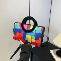 Bolso bandolera para mujer con correa ajustable - Elegante patrón geométrico, cierre de cremallera, sintético, negro/verde - Perfecto para viajes, vacaciones y uso diario, bolso bandolera, bolso de mano para uso diario, accesorio de moda, bolso sintético - details 1