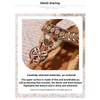 Elegantes Sandalias de Tacón Alto para Mujer Punta Redonda con Diamantes de Imitación - details 2
