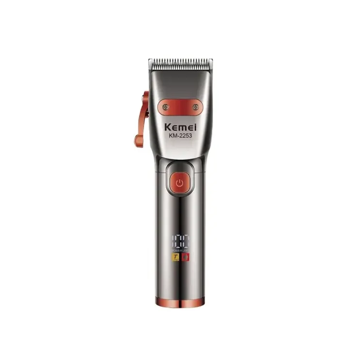 Kemei-cortadora de pelo profesional para hombre, máquina de corte de pelo inalámbrica, recargable, Kit de aseo - 1