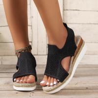 Sandalias de tacón de cuña para mujer, zapatos informales a la moda de verano - details 2