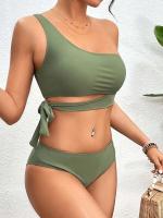 Conjunto de bikini de un hombro, trajes de baño, trajes de baño, ropa de playa sexy 2025 con relleno suave para mujer - details 1