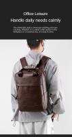Mochila Pu para hombres, mochila para estudiantes universitarios minimalistas, bolsa de computadora para viajes de negocios, bolso de ocio de gran capacidad - details 5