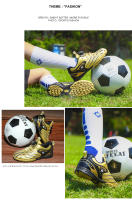 Zapatos de fútbol bajos para hombre y mujer, zapatillas deportivas antideslizantes especiales, uñas rotas doradas - details 12