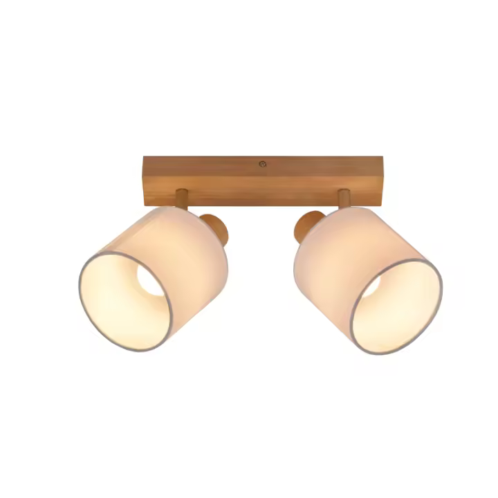 CBJKTX 2 Foco de techo de pasillo con luz de pared de madera vintage 350 °   Lámpara giratoria E14 MAX.25W para salón dormitorio cocina - 1