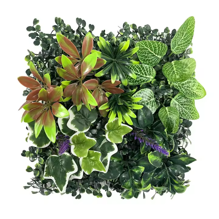 Panel de pared de plantas artificiales DIY, vida eterna, protección UV, alfombra de eucalipto Artificial, girasol, sin riego - 1