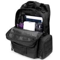 Bolso cruzado diario de hombro táctico multifuncional de nailon negro para hombre de gran capacidad para deportes al aire libre - details 2