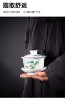 San Cai Gai Bowl Porcelana Cerámica Azul y Blanco Kung Fu Juego de té Empresa Regalo de Negocios - details 7