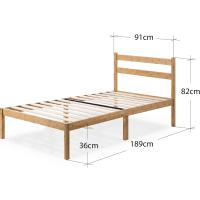 Ellie Cama 90x190 cm - Altura 35 cm con almacenamiento debajo de la cama - Estructura de cama de plataforma de bambú y madera con cabecero - Marrón - details 1
