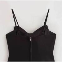 Top de Lentejuelas Elegante con Lazo Grande Top de Tanque sin Espalda con Cremallera para Mujeres - details 5