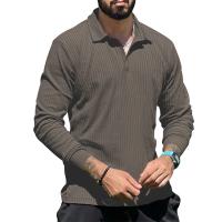 Camisa de manga larga elástica de algodón flameado para hombre, camiseta de calidad de marca con cuello vuelto, camisetas de otoño e invierno para hombre - details 2