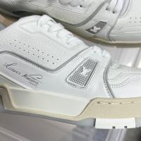 LV zapatillas de moda de banda baja zapatillas deportivas blancas para hombres y mujeres - details 2