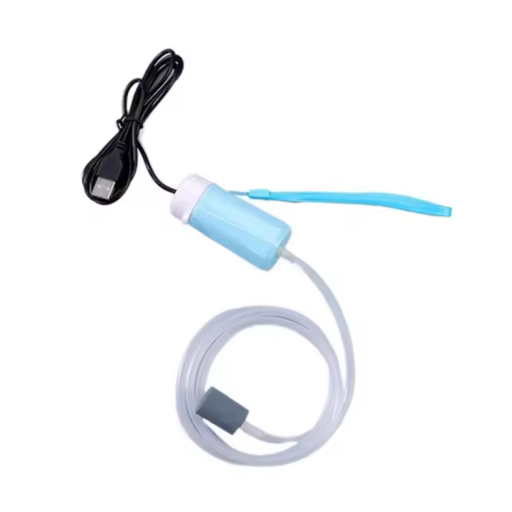 Bomba de aire portátil USB para acuario, bomba de oxígeno silenciosa con ahorro de energía para acuario con piedra de aire, oxigenador pequeño de plástico - 1