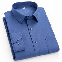 Nuevo bolsillo de negocios de manga larga de moda informal suave a rayas, camisa de oficina, ropa de hombre 4xl 5xl - details 13