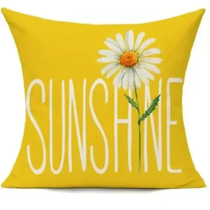 Funda de Almohada Amarilla para Exteriores 45x45cm Decoración de Primavera y Verano Funda de Cojín - 1