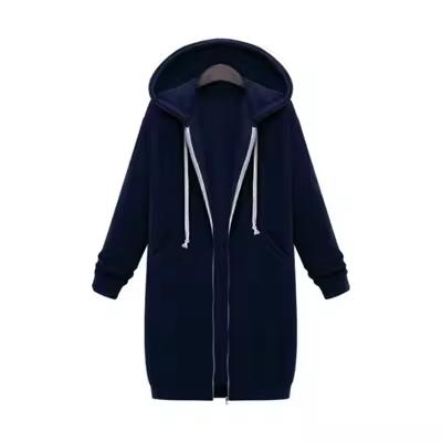 Sudadera con Capucha Larga y Cinturada Abrigo Exterior Casual para Mujeres - 1
