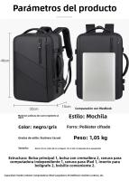 Bolso para Computadora de Negocios de Gran Capacidad Mochila de Cuero Anti-Salpicaduras con Sensación de Alta Gama - details 1