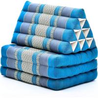 Cómodo Colchón De Suelo con Cojín De Lectura, Futón Japonés, Cama Plegable O Esterilla De Masaje Tailandés, 170 x 53 cm, Azul Claro - details 0
