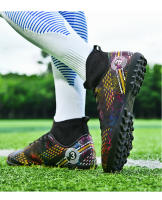 Zapatos de fútbol profesionales FG/TF para adultos, botas de fútbol de Punta larga antideslizantes, tacos altos de tobillo para niños pequeños, zapatillas de fútbol de hierba - details 27