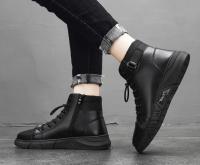 Botas de Motocicleta de Cuero de Moda 2024 Botas de Alta Comodidad Impermeables para Trabajo y Seguridad - details 10