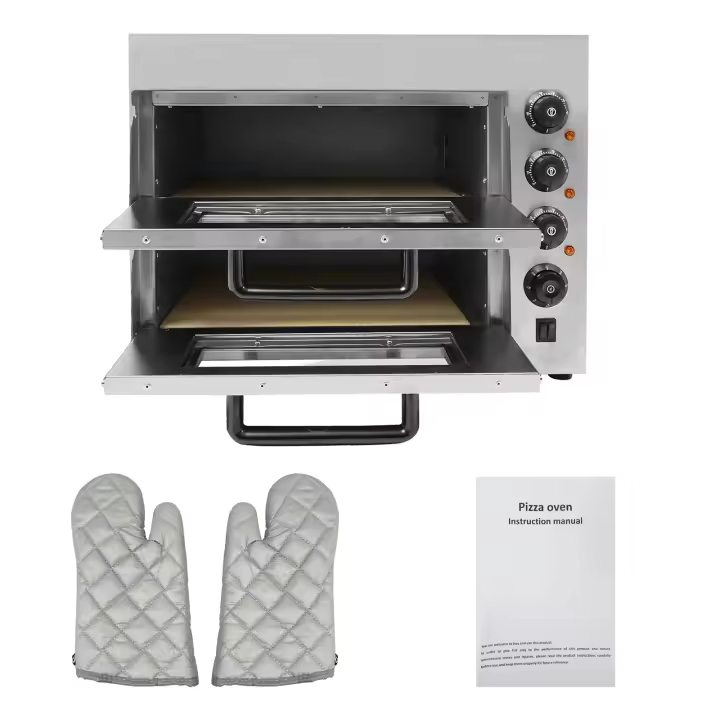Máquina para hacer pizzas eléctrica de 3000 W, horno para pizzas comercial, horno para pizzas eléctrico de acero inoxidable para hornear pasteles, carne a la parrilla, pizzas y tartas - 1