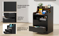 Rcynview Mesa de Noche de Madera Rectángula, Profundidad de 35cm, Ancho de 45cm, 2 Cajones, 2 Puertos USB, Ensamblaje Requerido - details 9