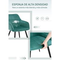 Comedor Nordica Estilo Vintage Juego de 1, Silla de Cocina Silla Tapizada con Reposabrazos Tapizadas en Terciopelo, Estructura de Metal, Turquesa BH93ts-1 - details 2