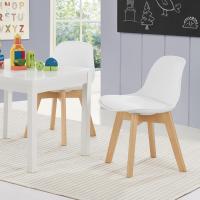 2 Asientos Infantiles Respaldo Ergonómico Habitación Infantil Plástico Haa Polipiel 56 x 38 x 33 cm - Blanco - details 3