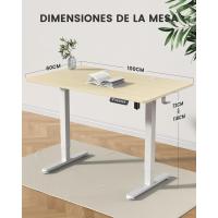 Escritorio Elevable Eléctrico Mesa Ajustable en Altura 120x60 cm Mesa de Oficina con Panel Inteligente de 4 Memorias Escritorio con Gancho para Mochila y Tablero Ensamblaje (Marrón Vintage) - details 43