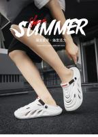 Sandalias que usan los hombres en verano, antideslizantes de suela gruesa, zapatos con orificios con sensación de mierda para conducir, geniales zapatillas de bolsa de gran tamaño de doble propósito de playa - details 0