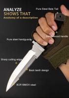 Cuchillo recto portátil para acampar al aire libre, cuchillo para exteriores de alta dureza, pesca al aire libre - details 8
