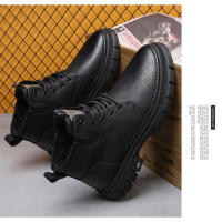 Nuevas botas de trabajo, botas de cuero de moda de caña alta para hombres de estilo británico americano retro - details 18