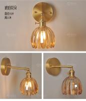 IWHD-Lámpara de pared de latón de estilo nórdico, luz creativa para espejo de baño, lectura de cabecera, candelabro de pared LED de cristal de cobre pequeño - details 1
