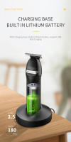 Kemei-cortadora de pelo profesional para hombre, Kit de corte de cabello sin cable, con cuchilla en T, 10W - details 7
