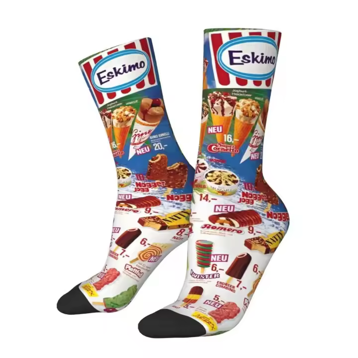 Calcetines de verano para hombre y mujer, antideslizantes, informales, con estampado de helado, la mejor idea de regalo - 1