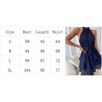 Elegante Vestido Mini sin Mangas Alinea A con Volantes y Borlas para Mujeres - details 1