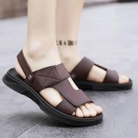 2025 nuevas sandalias de piel de vaca de primera capa zapatos de playa de cuero transpirable para hombres casual suela suave de mediana edad y ancianos papá zapatos de los hombres. - details 26