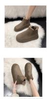 Botas de nieve cálidas para mujer, botas con plataforma antideslizante, suela de goma gruesa, fieltro, algodón, invierno, 2024 - details 17