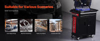 SucceBuy Juego de organizadores de enchufes magnéticos, 4 piezas, bandejas métricas SAE de 1/4" y 3/8", etiquetas transparentes, capacidad para 108 piezas de enchufes, azul y rojo (enchufes no incluidos) - details 5