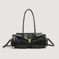 Bolso Biker Chic Negro con Horquilla Dorada Bolso Comutador Versátil con Pequeños Bolsillos de Cremallera Bolso de Hombro Ajustable para Mujeres - details 3