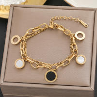Pulsera de Moda de Titanio Dorado de 18k Regalo de Cumpleaños Perfecto para Mujeres No se Desvanece - details 1