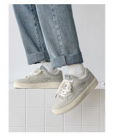 Zapatos deportivos transpirables de primavera para hombre, de estilo informal, con cordones, versátiles y de suela gruesa, de estilo sencillo, color blanco - details 19