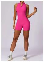 Monos deportivos sin mangas V Back Scrunch Traje de yoga de una pieza con cremallera - details 0