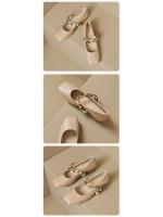 Zapatos Mary Jane de punta cuadrada para mujer, estilo francés con falda, tacón bajo, talla grande, 2025 - details 6