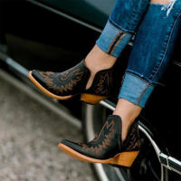 Botas Martin Botas cortas para mujer Botas Chelsea de tobillo de moda de vaquero occidental - details 1