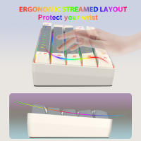 Teclado para juegos con cable USB, periférico portátil con retroiluminación RGB, color gris y Beige, para ordenadores portátiles con Windows y ordenador, 63 teclas - details 5