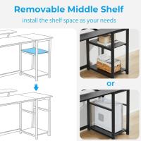 Escritorio de Computadora con Estantes Reversibles Mesa de Oficina para Ahorro de Espacio - details 77