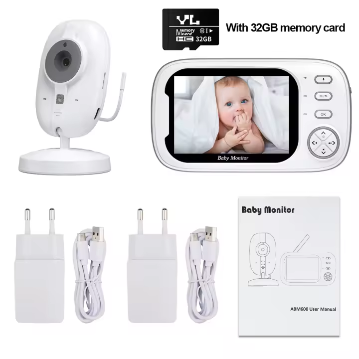 Monitor de Bebé de Vídeo Awapow con Cámara Seguridad Inalámbrica de Alta Definición Visión Nocturna - 1