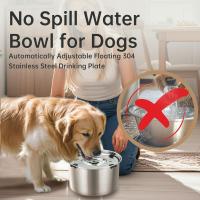 Cuenco de agua para perros grandes de 5,6 L/190 oz, sin derrames, sin goteo, dispensador de agua para perros con disco flotante, cuenco de acero inoxidable para beber lentamente para perros pequeños, medianos y grandes - details 2